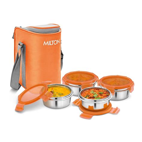 stainless steel divided lunch box india|milton 300ml lunch box.